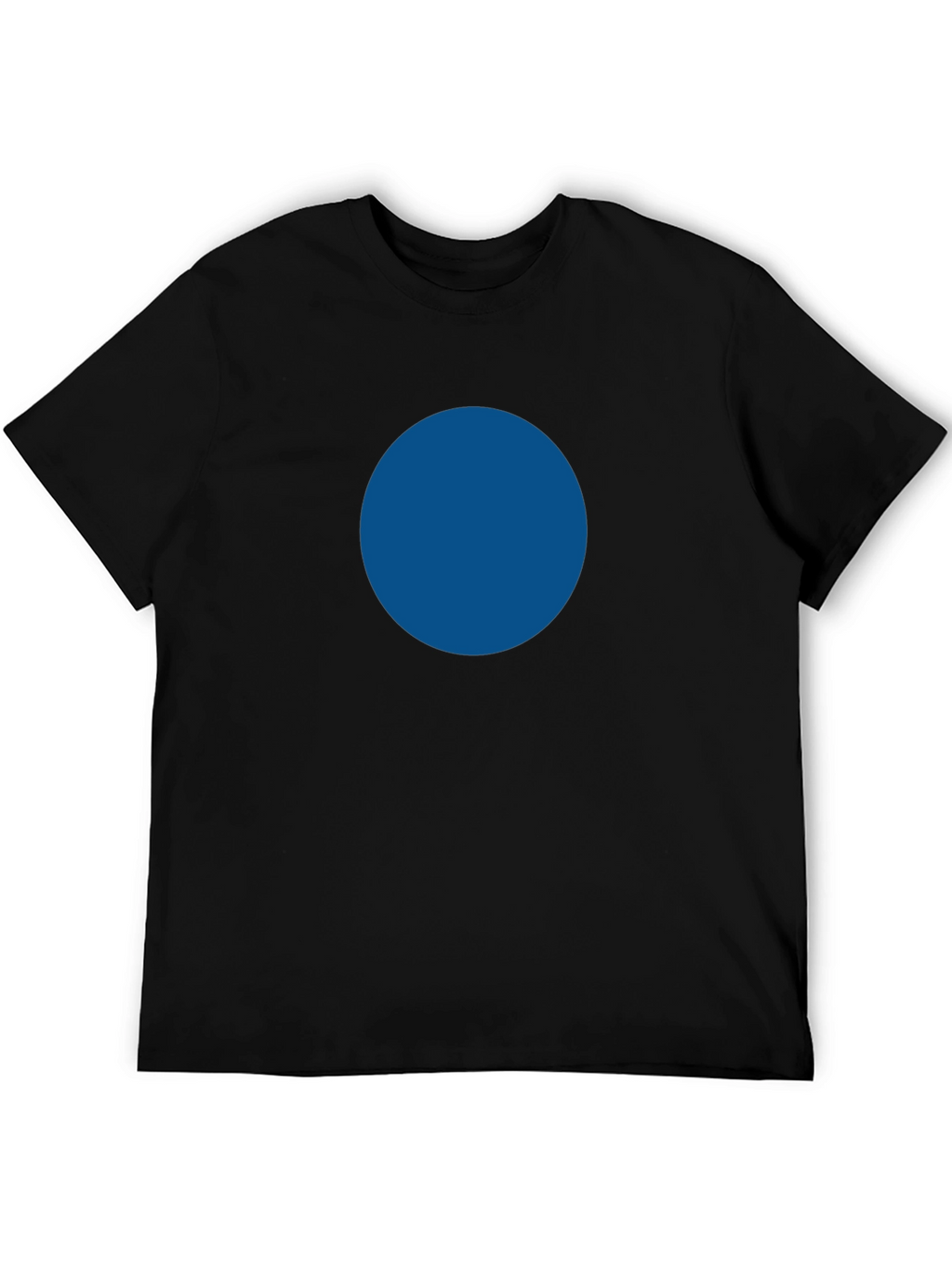 Simple Black Tee with Bold Blue Circle