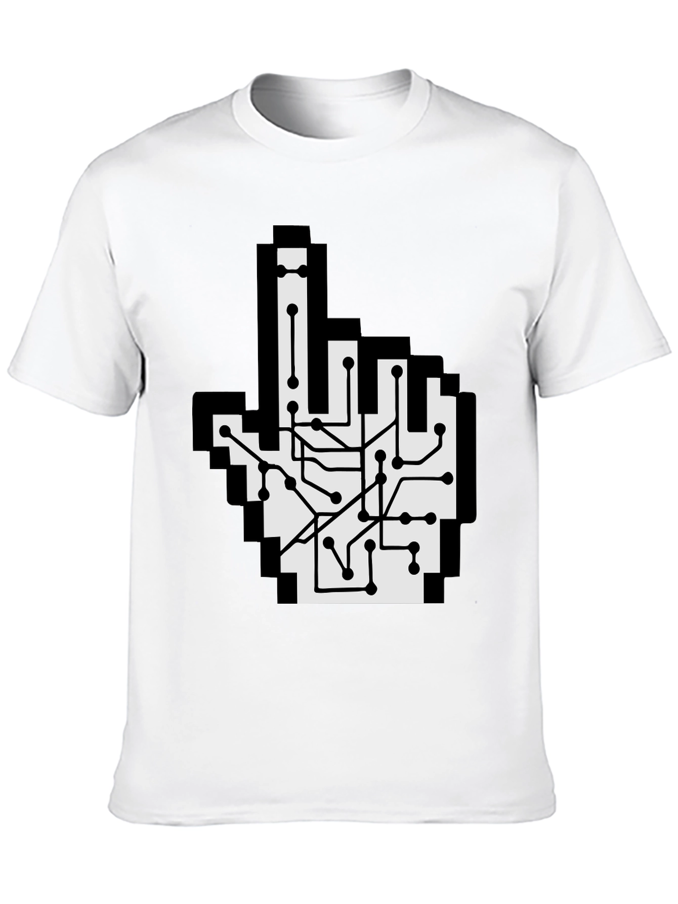 Circuit Board Pointer T-Shirt - Pixel Hand Design