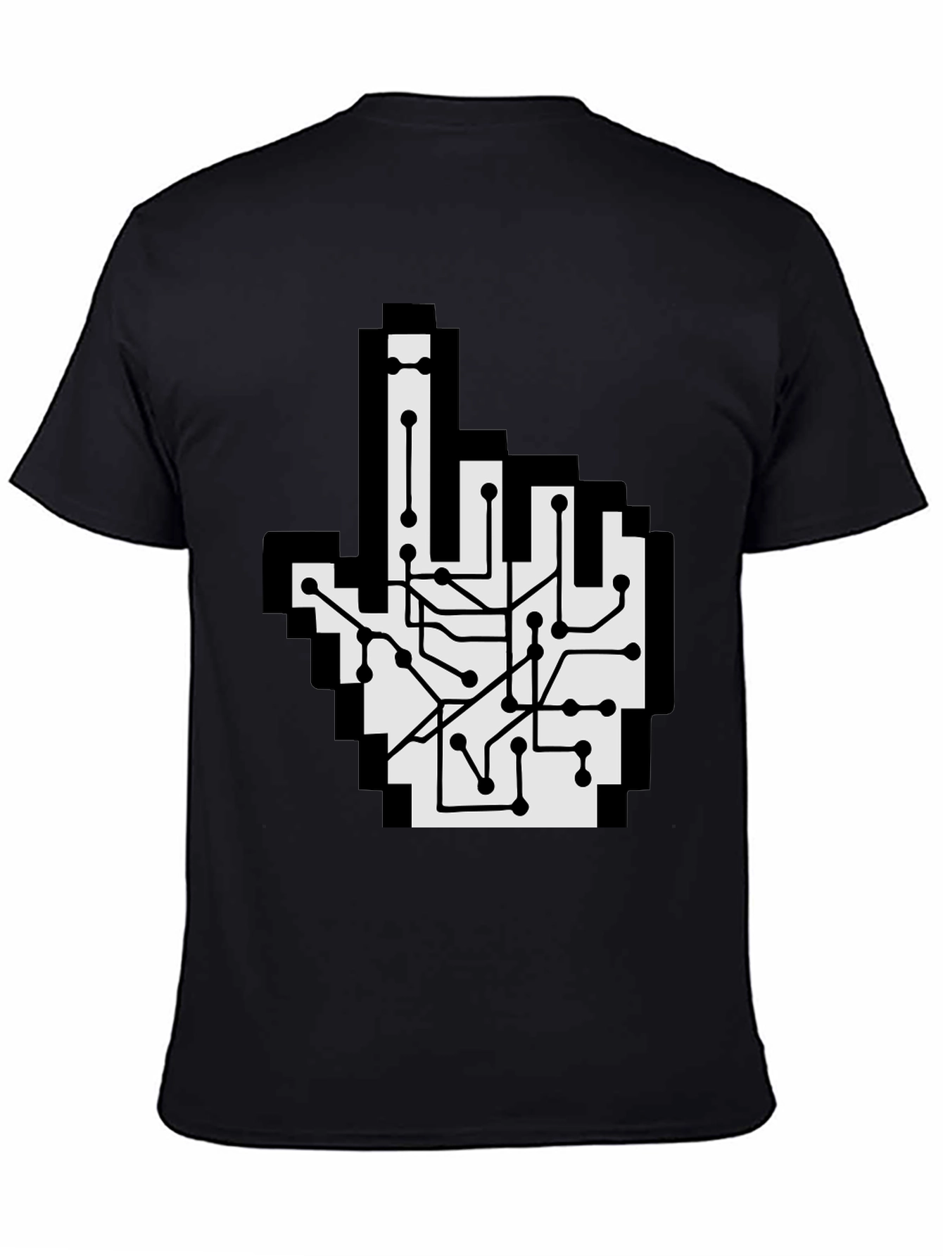 Circuit Board Pointer T-Shirt - Pixel Hand Design