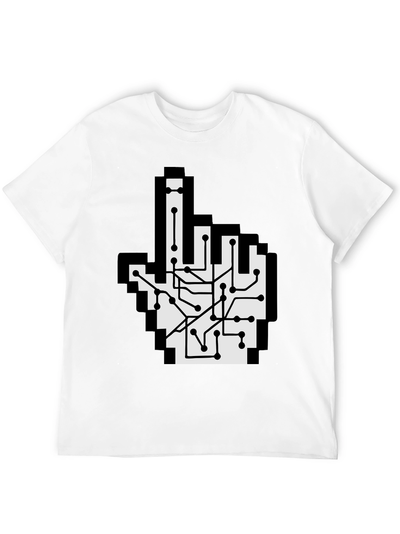 Circuit Board Pointer T-Shirt - Pixel Hand Design
