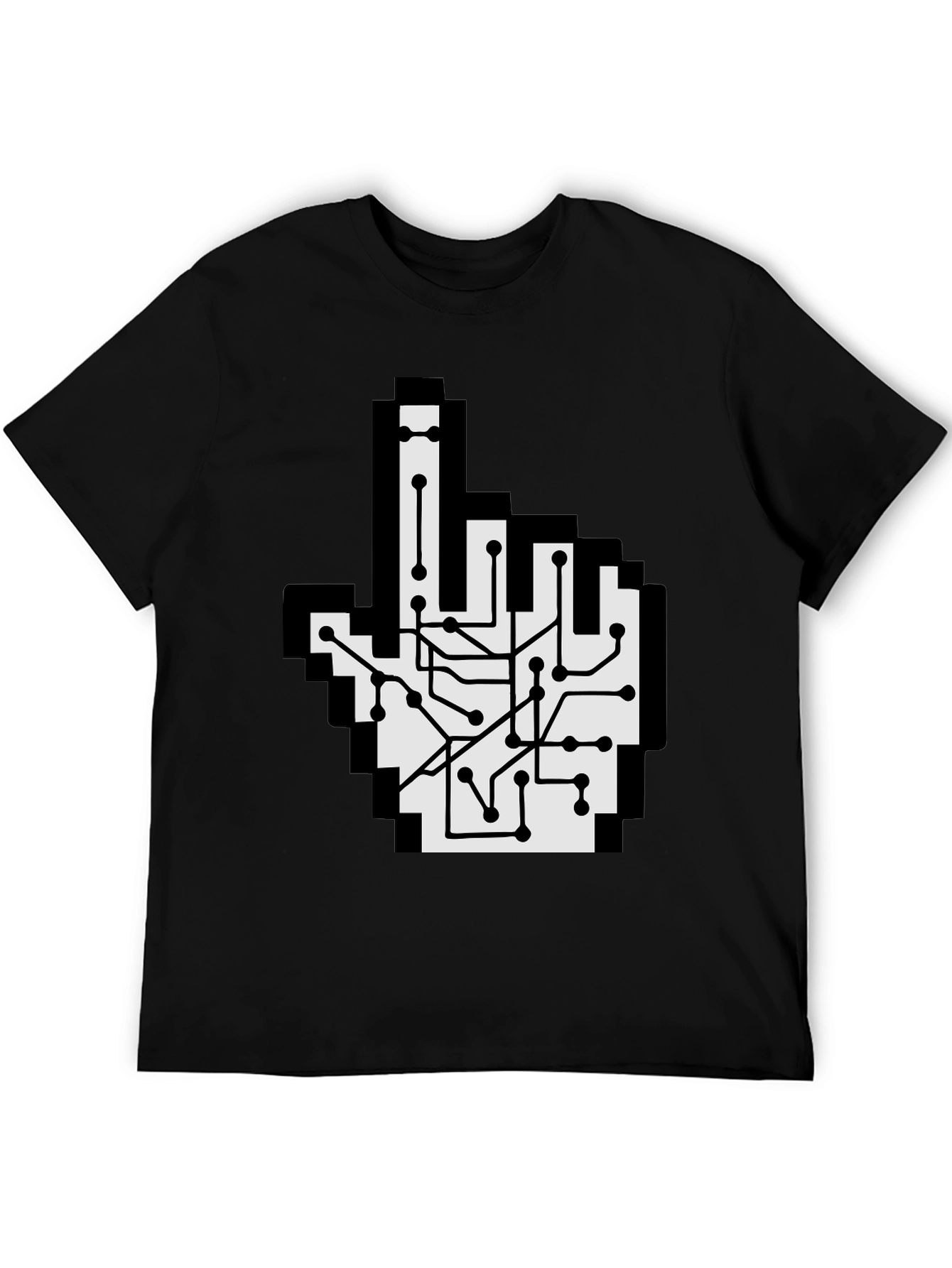 Circuit Board Pointer T-Shirt - Pixel Hand Design