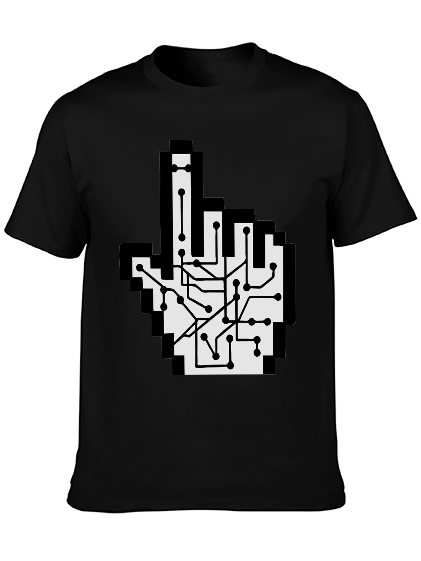 Circuit Board Pointer T-Shirt - Pixel Hand Design