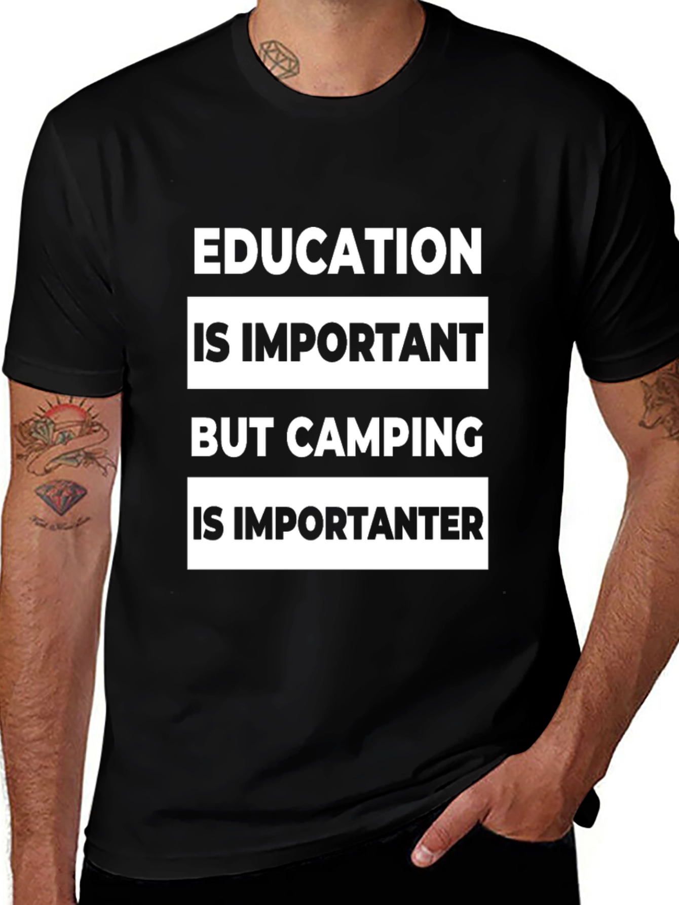 Camping Is Importanter Funny Graphic Tee
