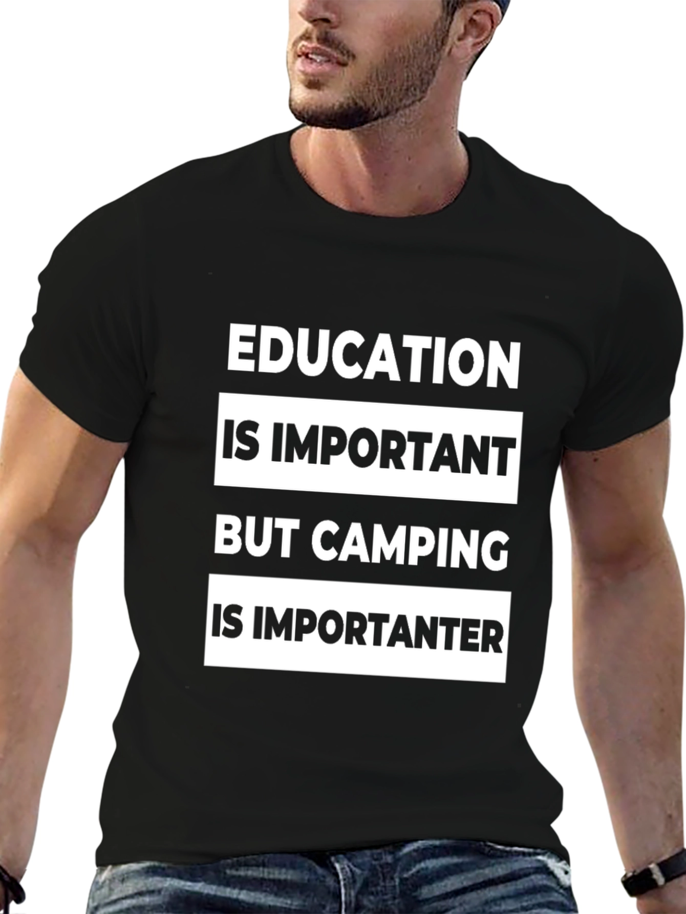Camping Is Importanter Funny Graphic Tee