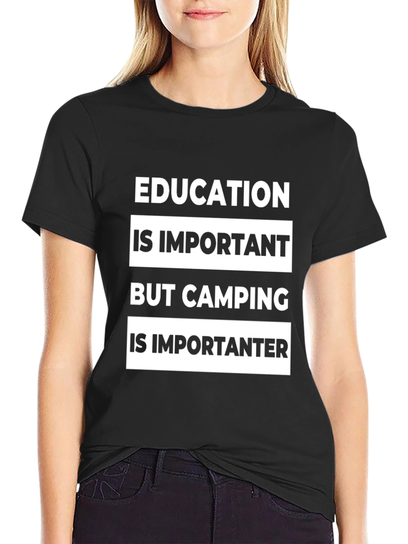 Camping Is Importanter Funny Graphic Tee