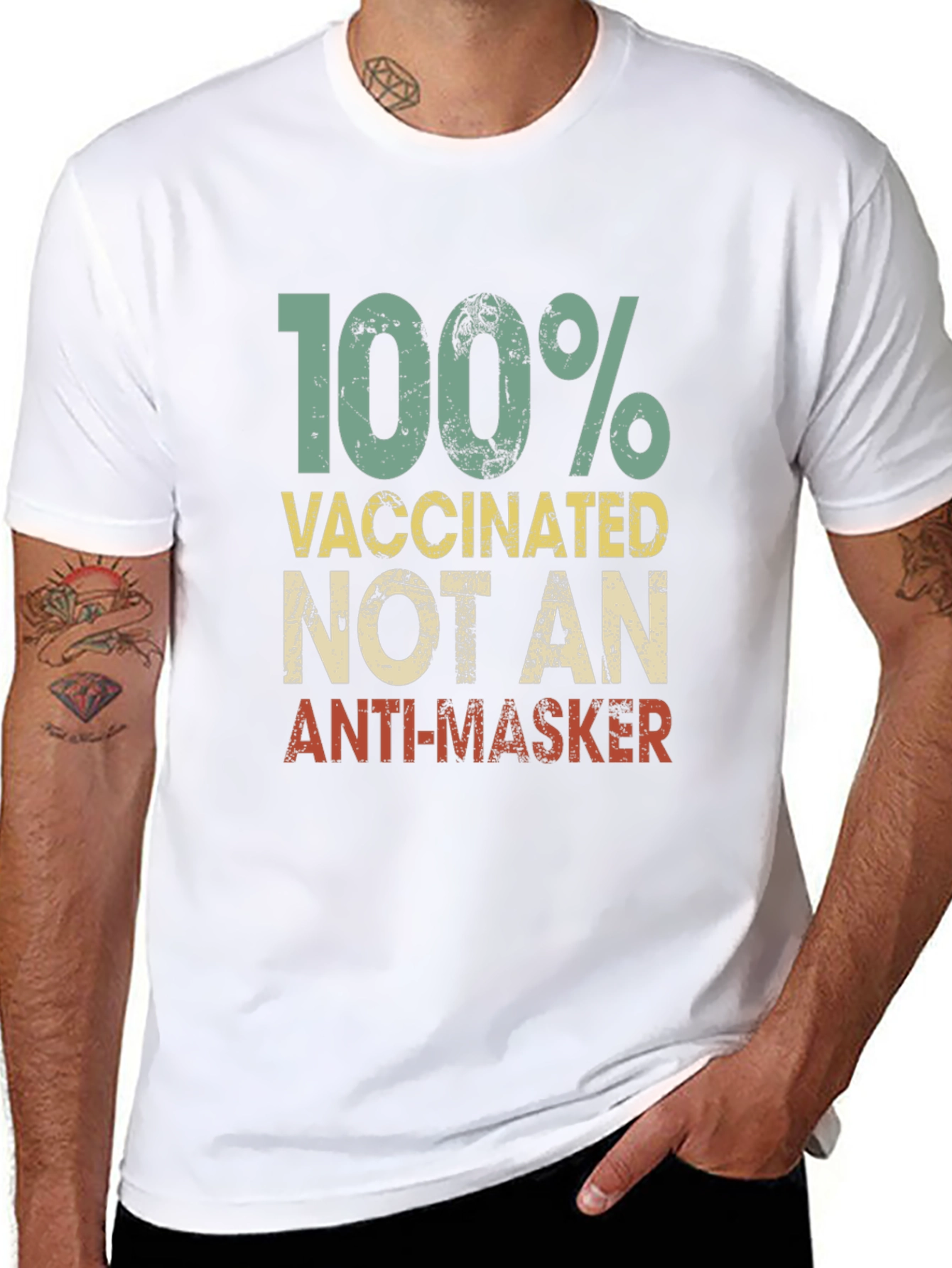 100% Vaccinated Not An Anti-Masker Black T-Shirt