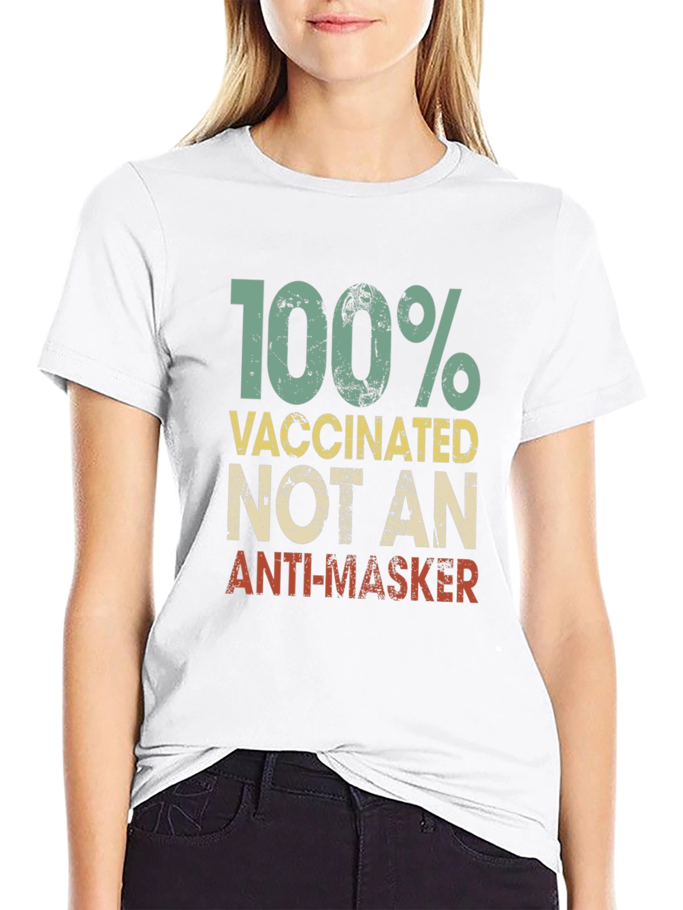 100% Vaccinated Not An Anti-Masker Black T-Shirt