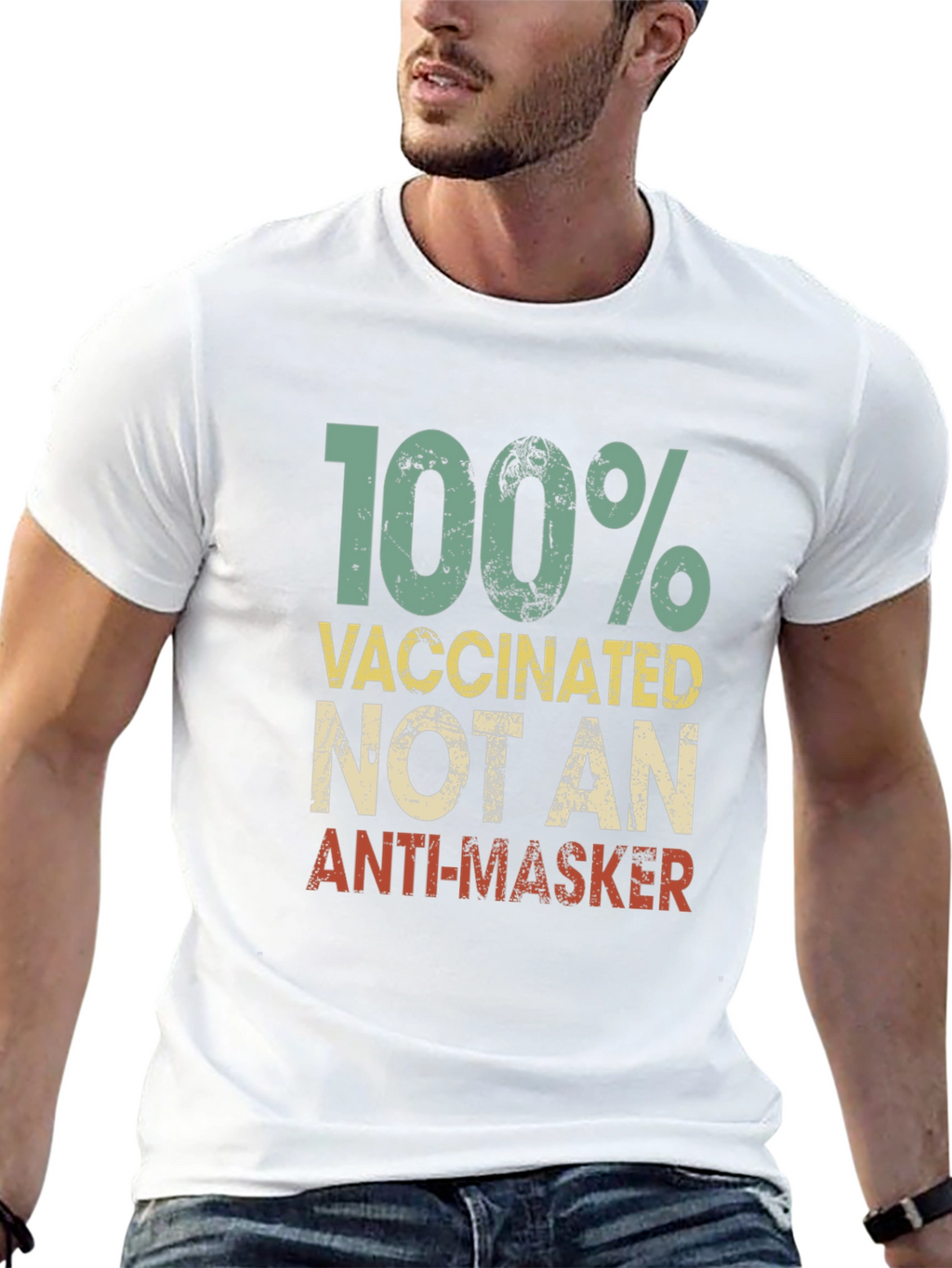 100% Vaccinated Not An Anti-Masker Black T-Shirt