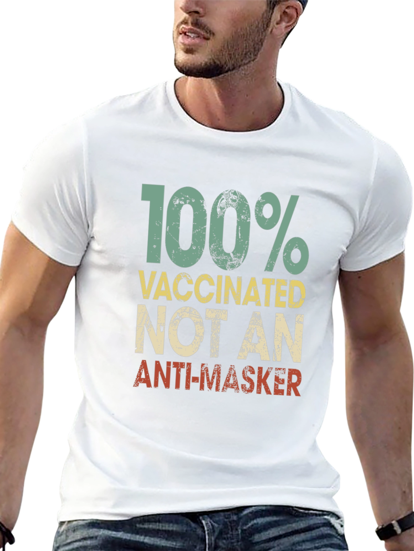 100% Vaccinated Not An Anti-Masker Black T-Shirt