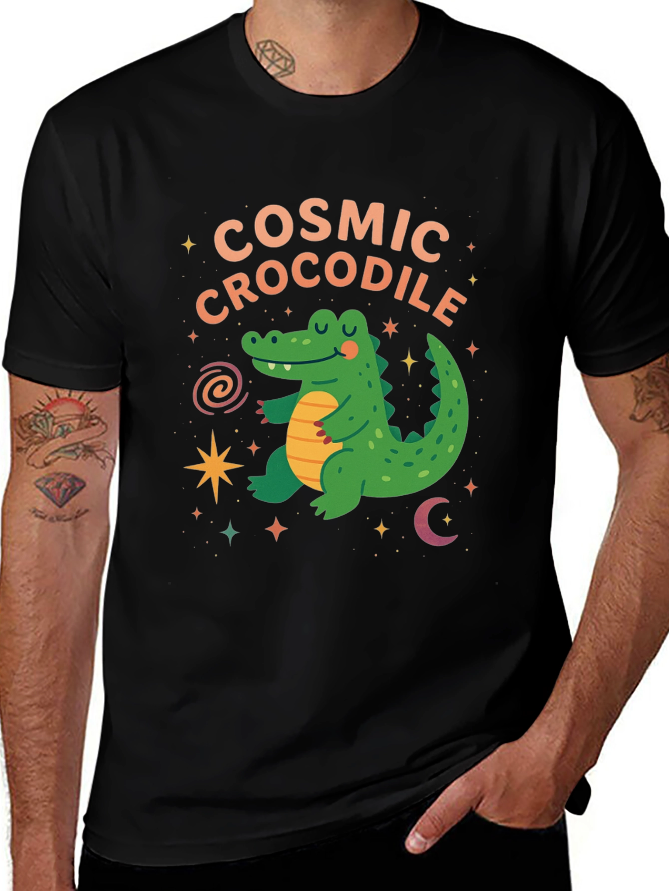 Cosmic Crocodile Graphic Tee -  Stylish & Fun