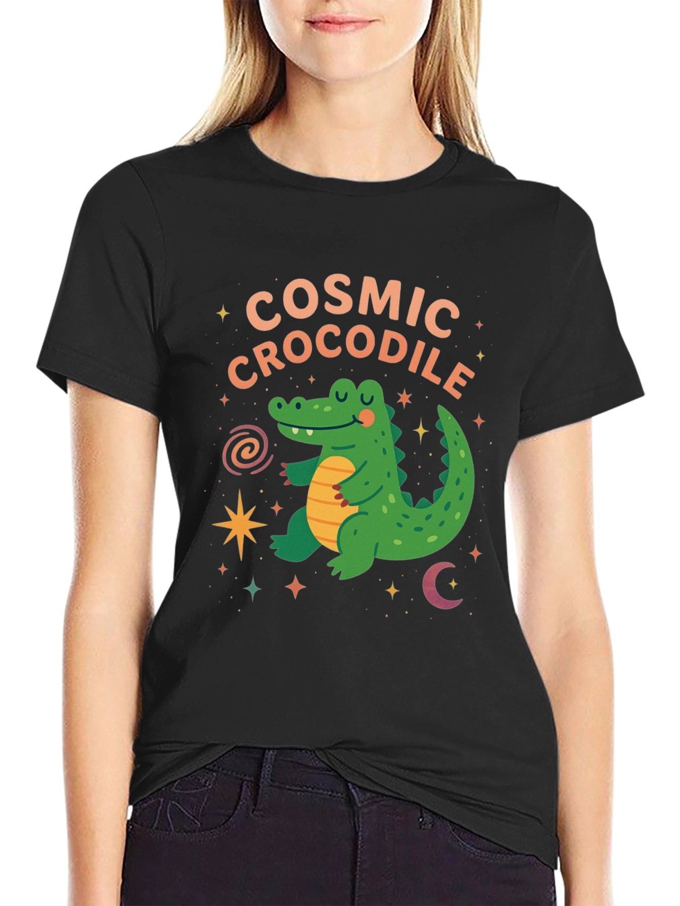 Cosmic Crocodile Graphic Tee -  Stylish & Fun