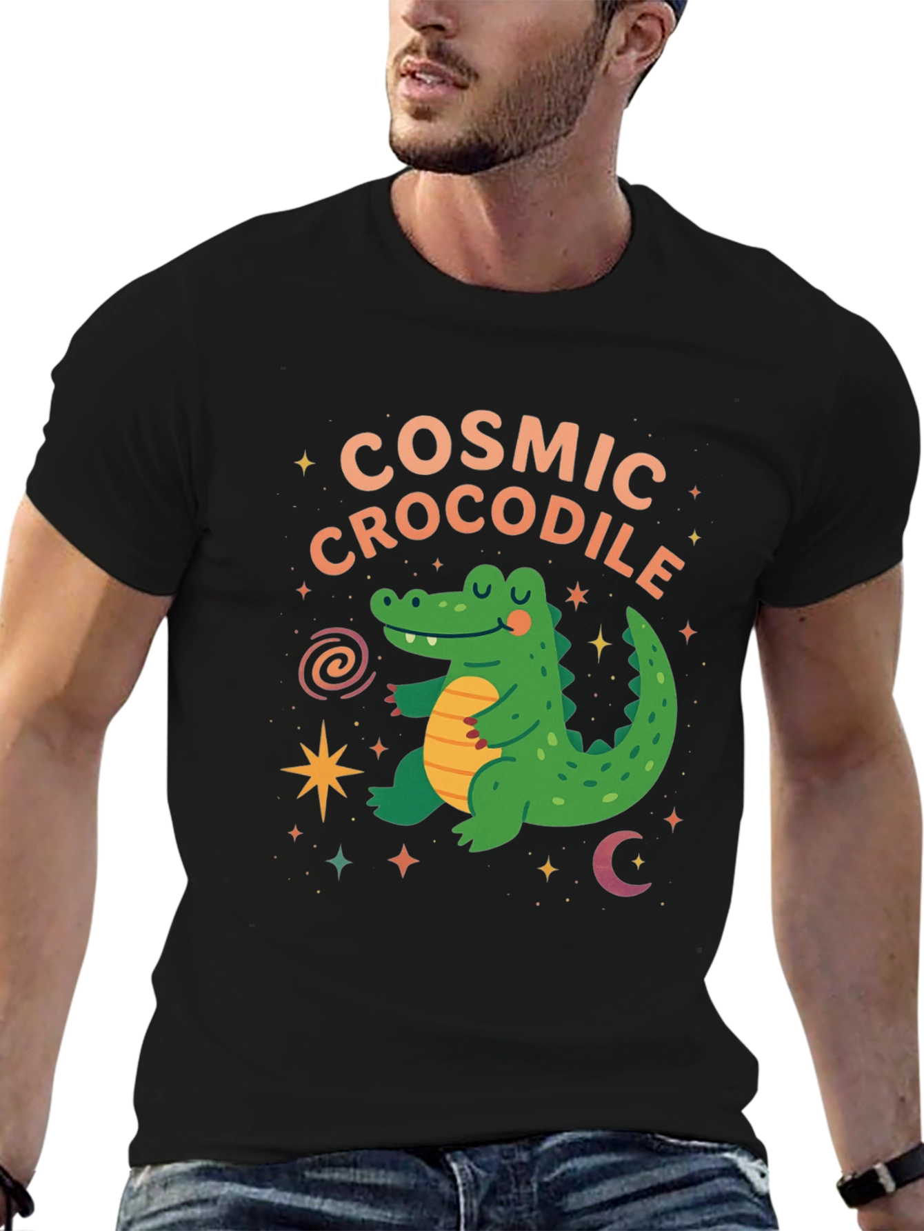 Cosmic Crocodile Graphic Tee -  Stylish & Fun