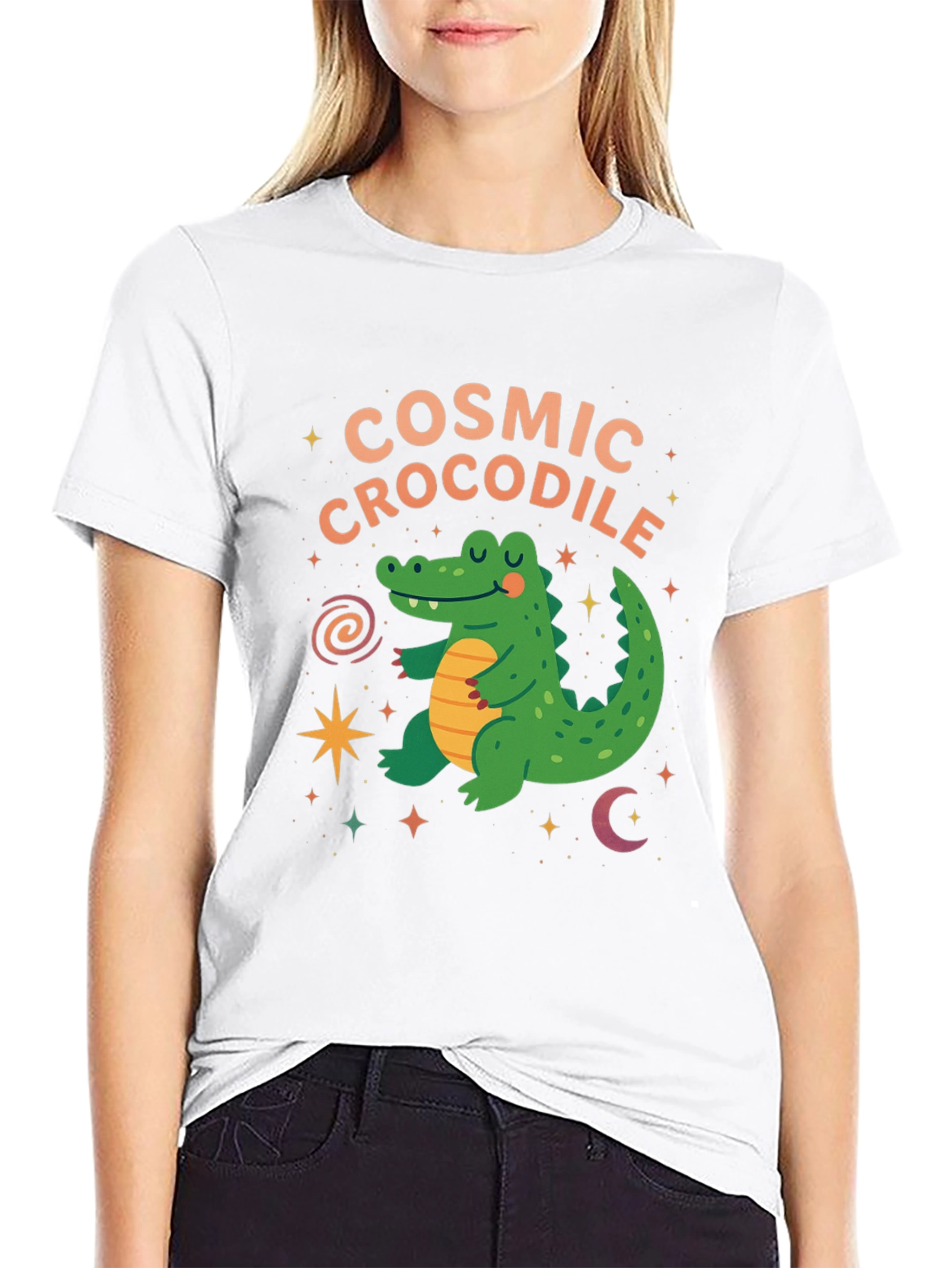 Cosmic Crocodile Graphic Tee -  Stylish & Fun