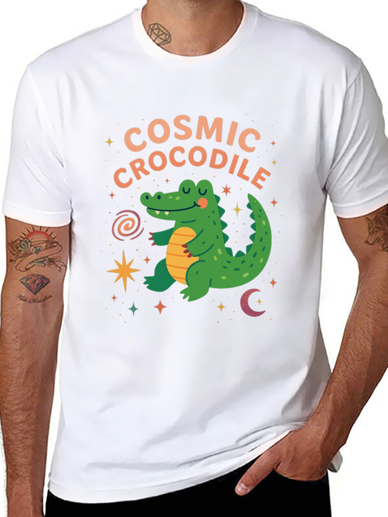Cosmic Crocodile Graphic Tee -  Stylish & Fun