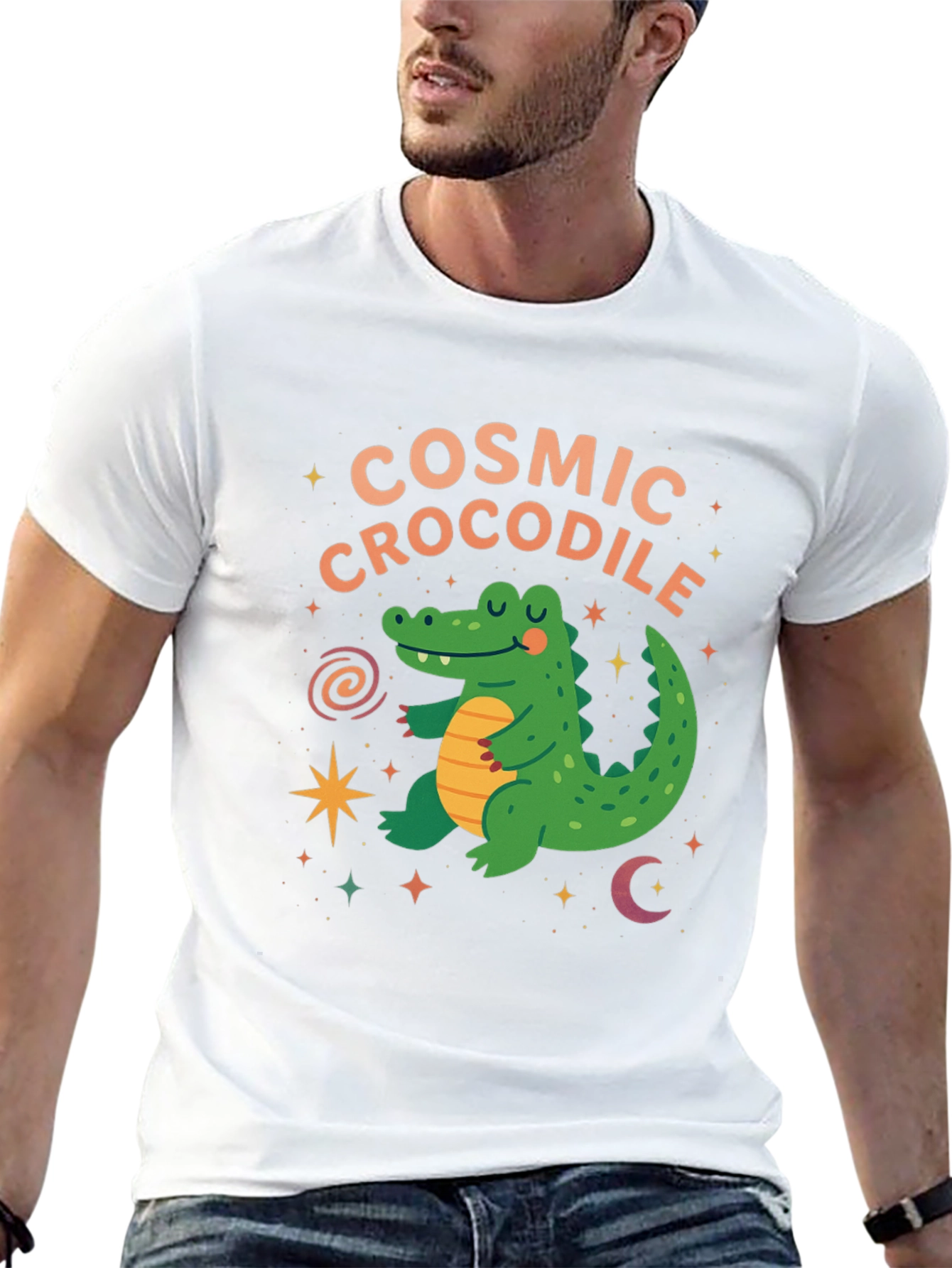 Cosmic Crocodile Graphic Tee -  Stylish & Fun