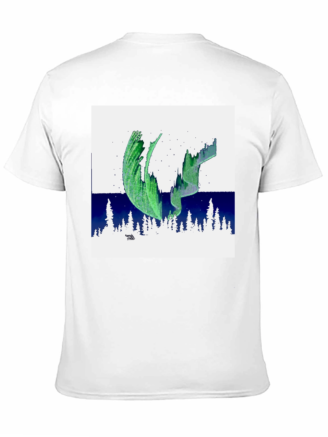 Aurora Borealis Graphic Tee - Black Cotton T-Shirt