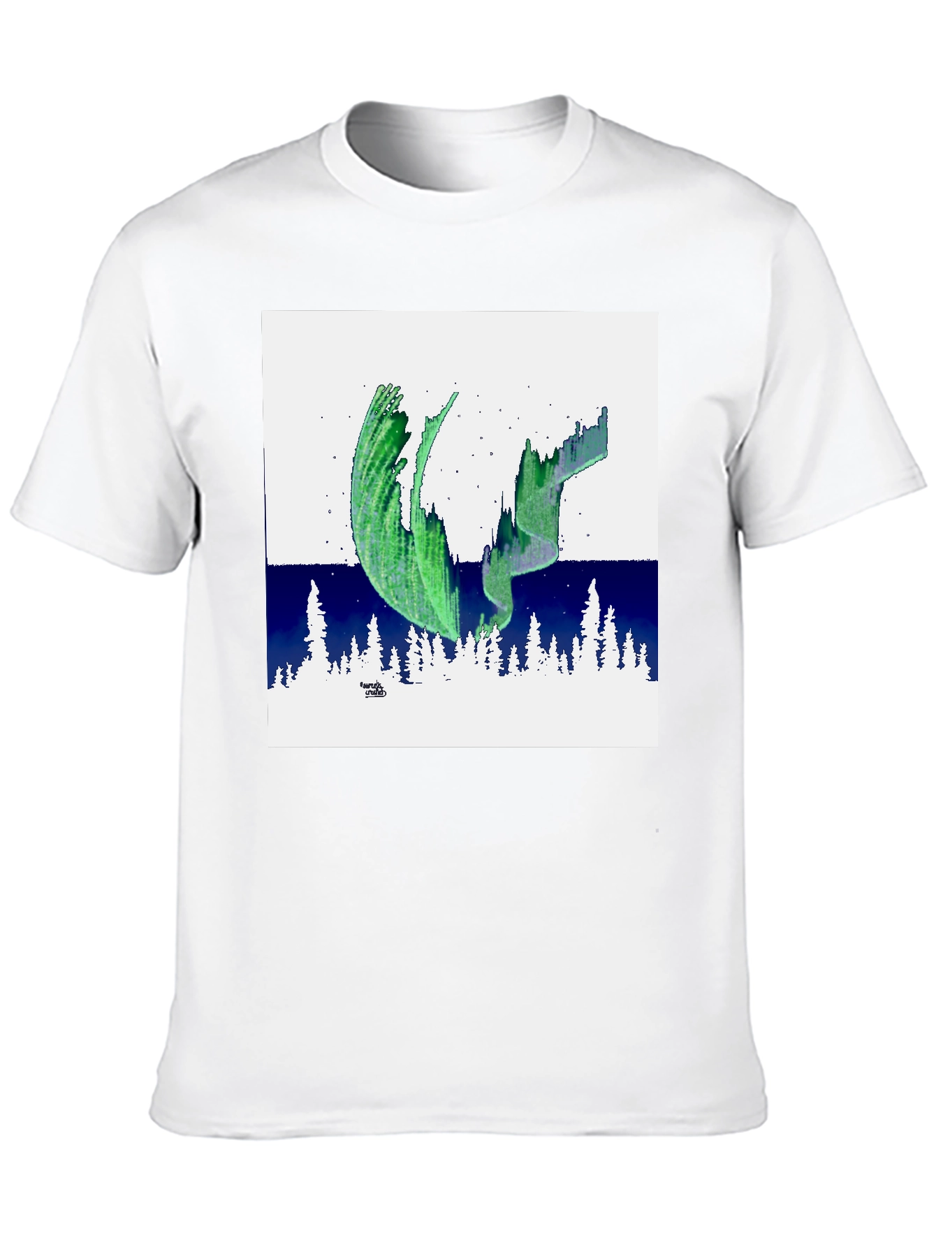 Aurora Borealis Graphic Tee - Black Cotton T-Shirt