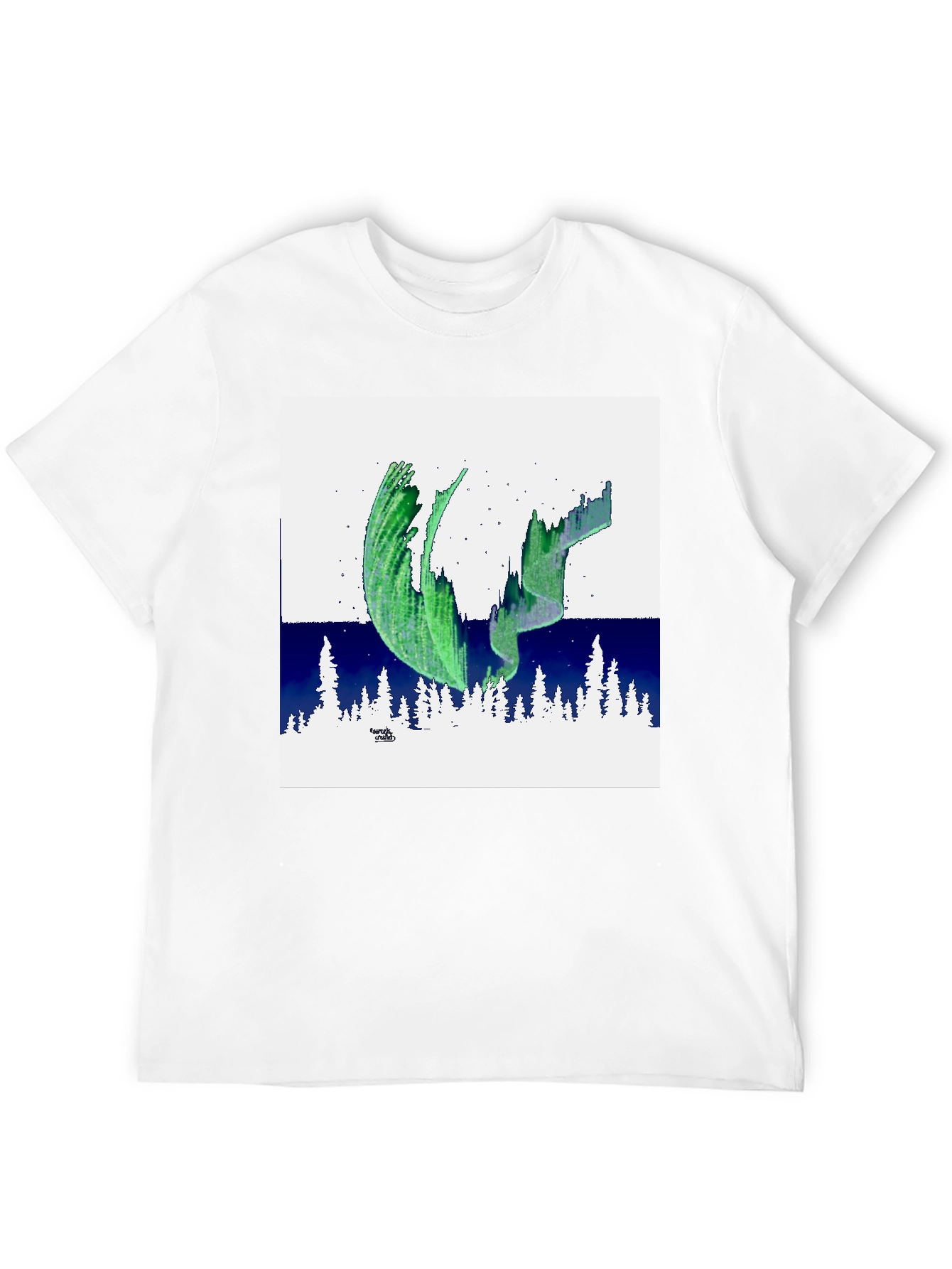 Aurora Borealis Graphic Tee - Black Cotton T-Shirt