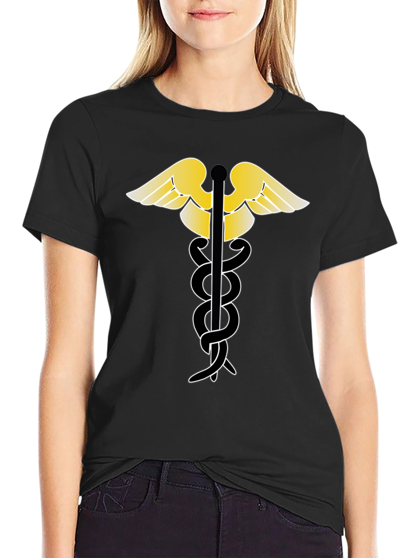 Caduceus Symbol Black T-Shirt