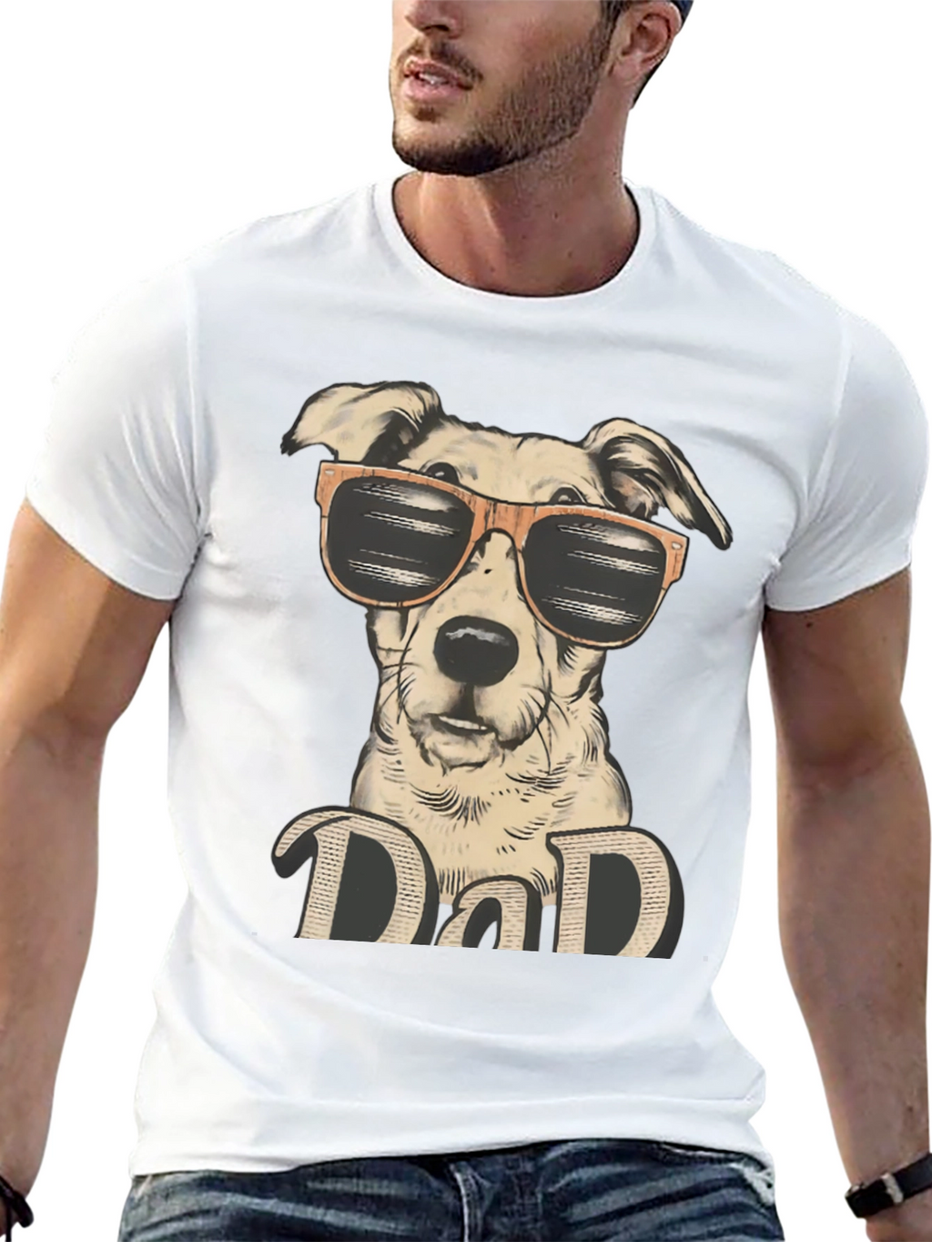 Cool Dog Dad Graphic T-Shirt