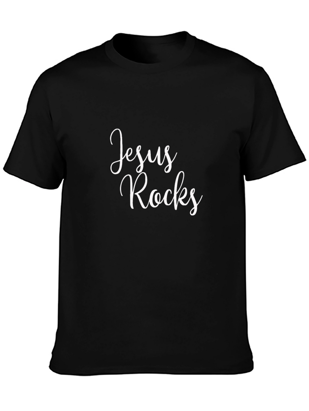 Jesus Rocks Black Graphic T-Shirt