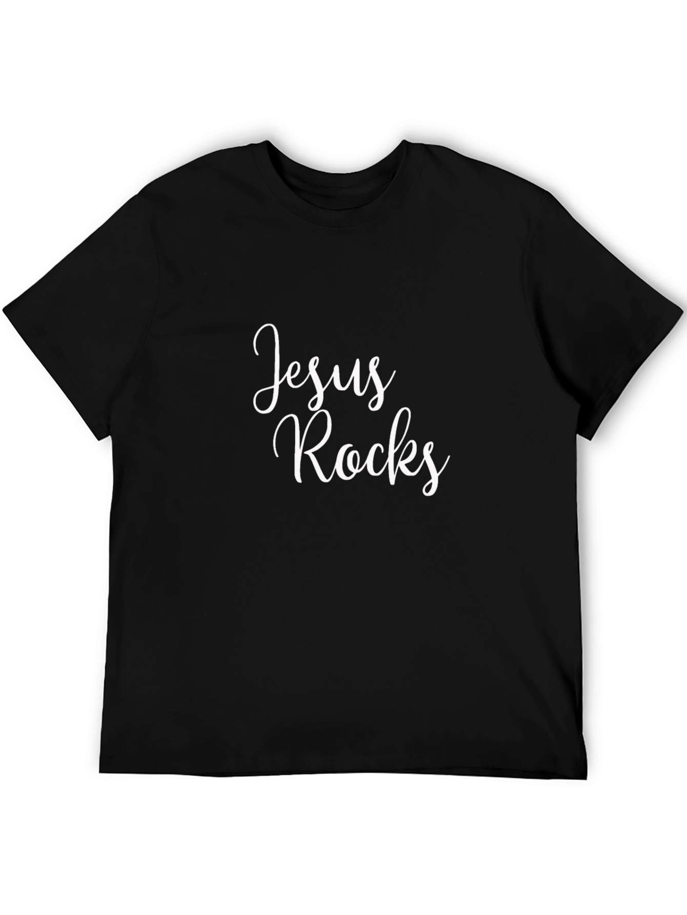 Jesus Rocks Black Graphic T-Shirt