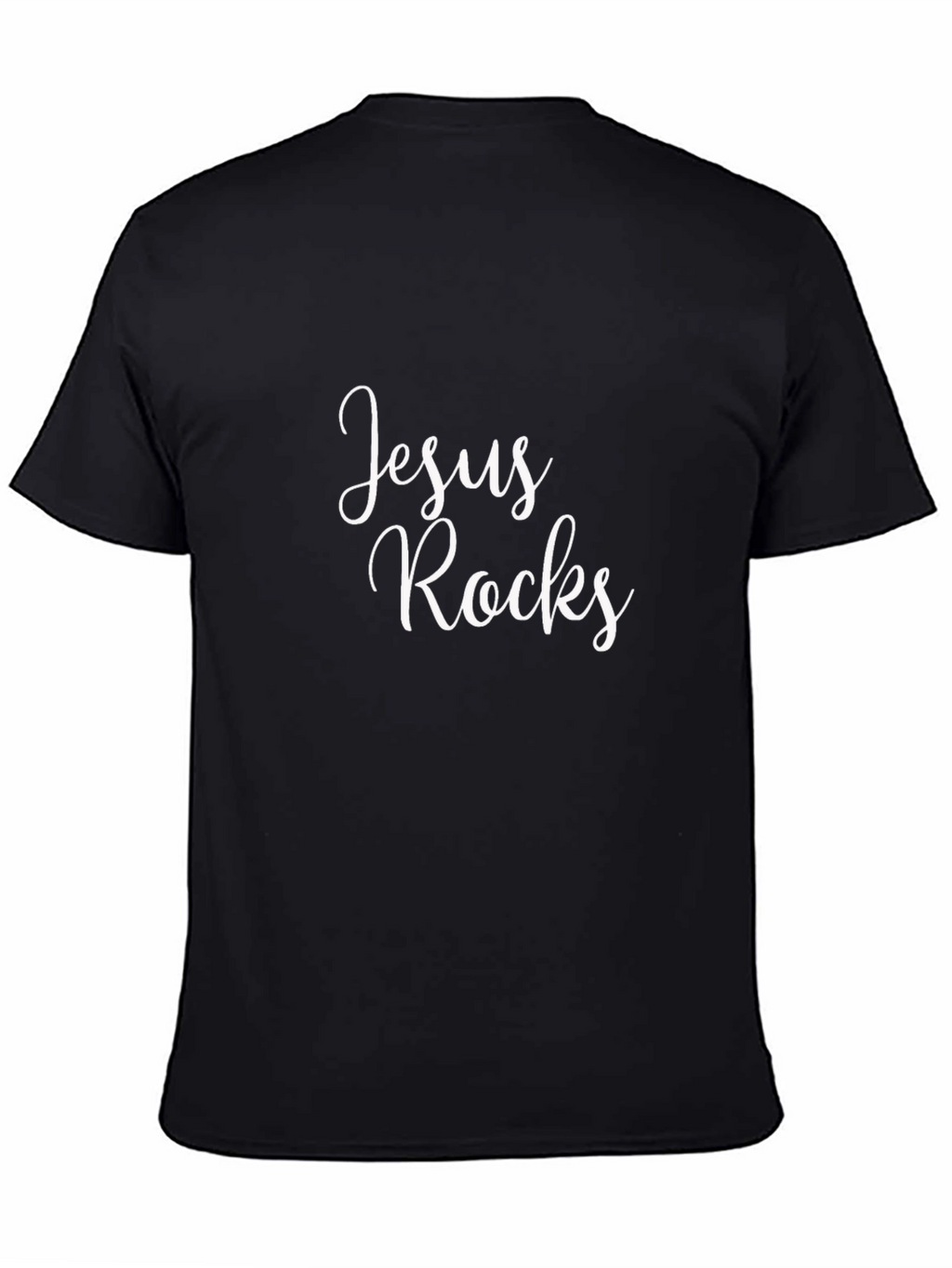Jesus Rocks Black Graphic T-Shirt