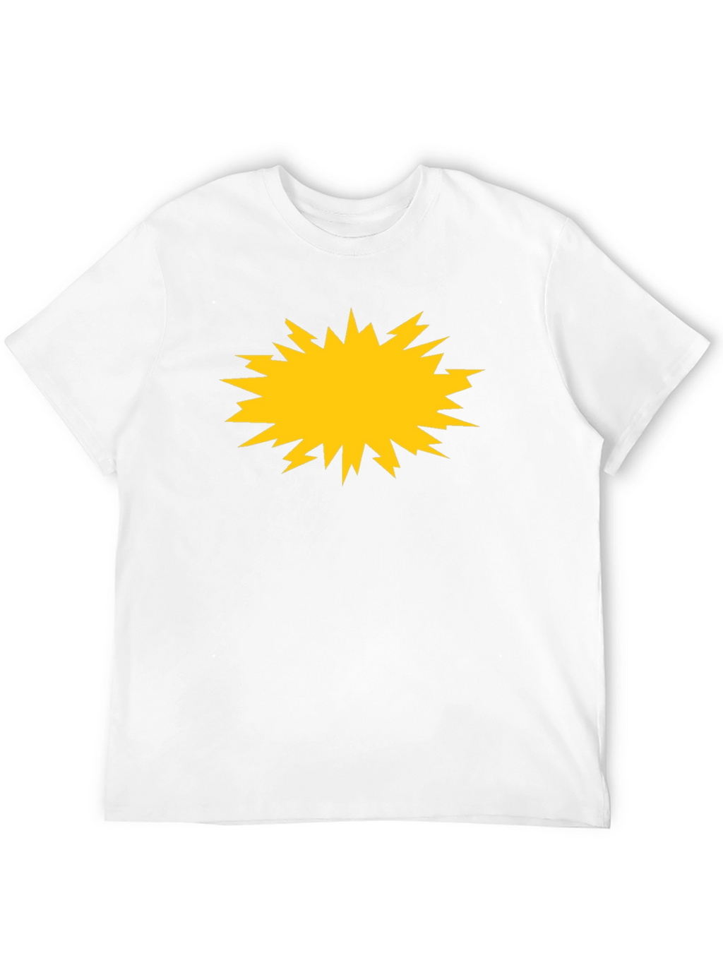 Bold Black Tee with Yellow Burst Graphic