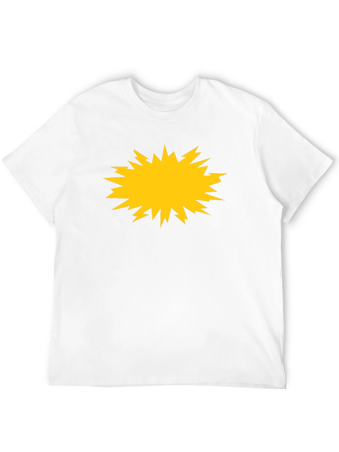 Bold Black Tee with Yellow Burst Graphic