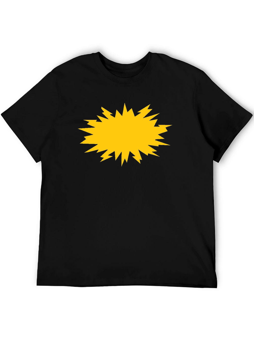 Bold Black Tee with Yellow Burst Graphic