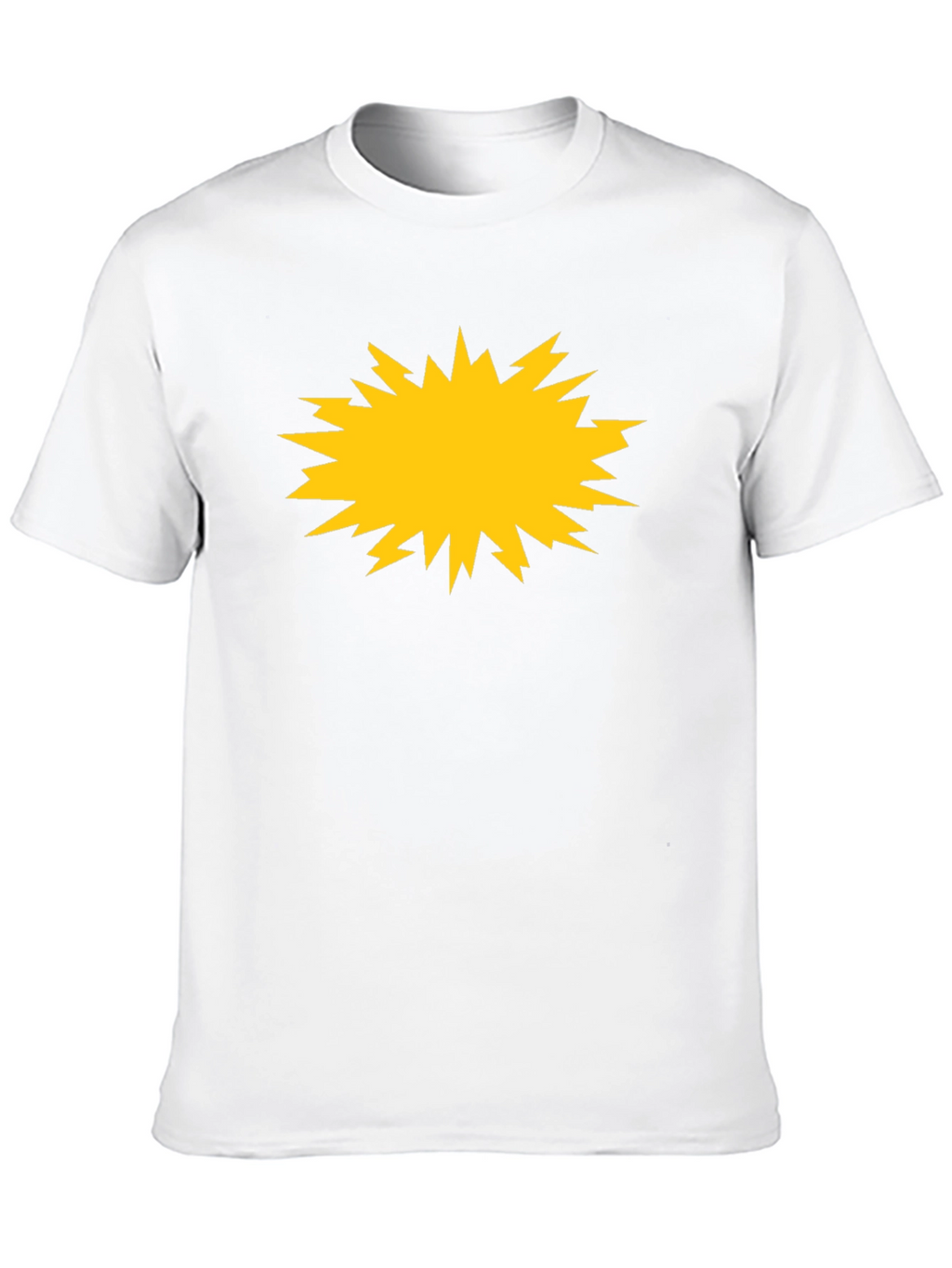 Bold Black Tee with Yellow Burst Graphic