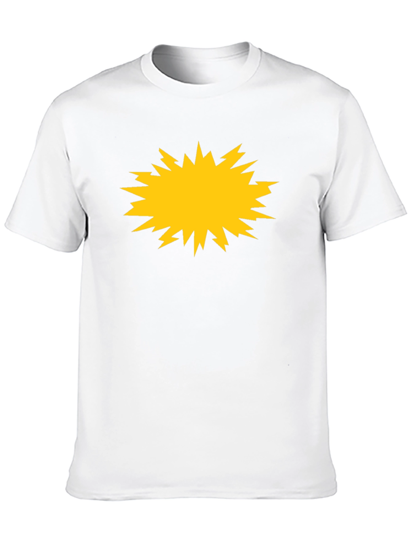 Bold Black Tee with Yellow Burst Graphic