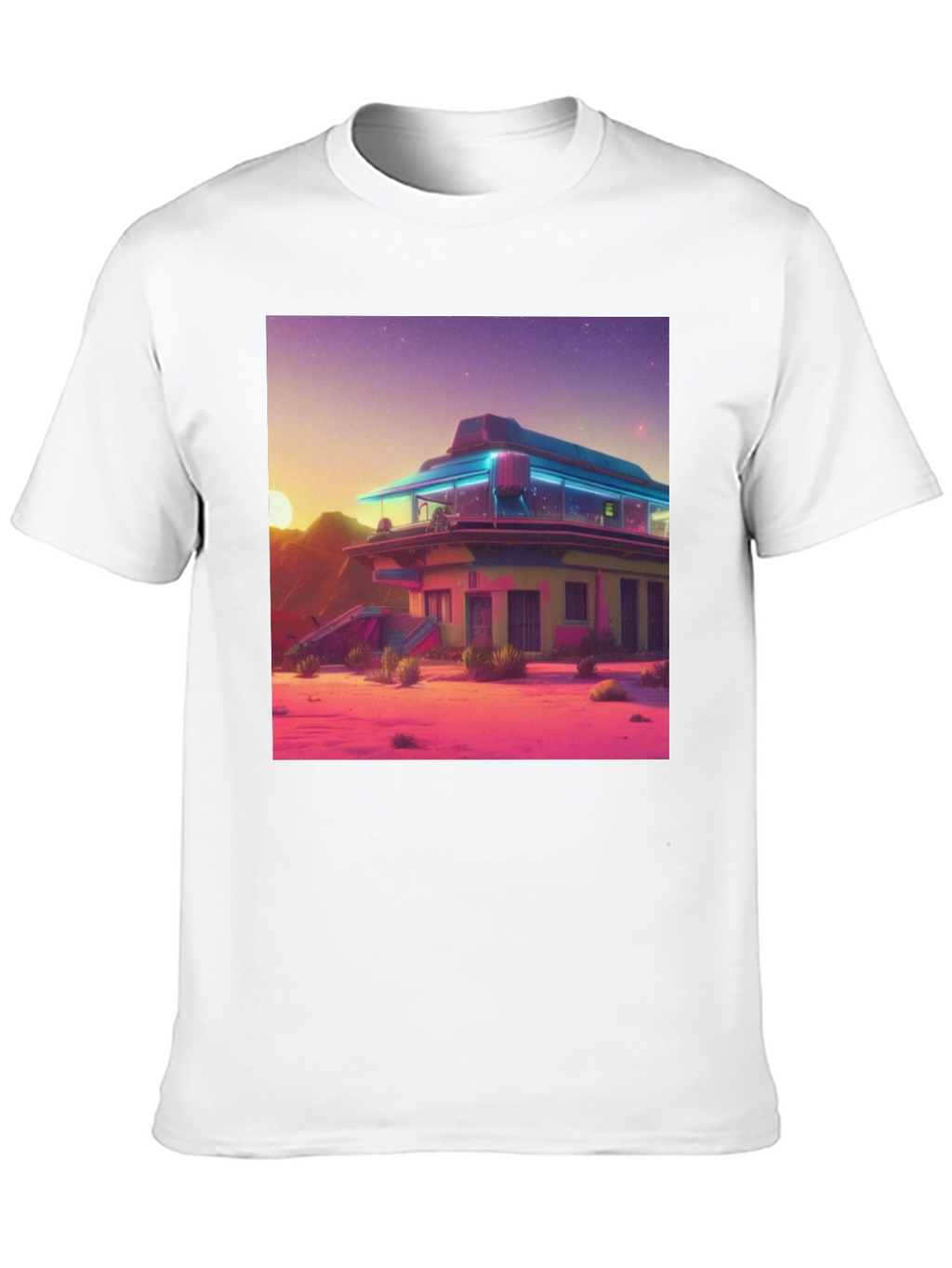 Retro Desert Diner Graphic Tee - Black
