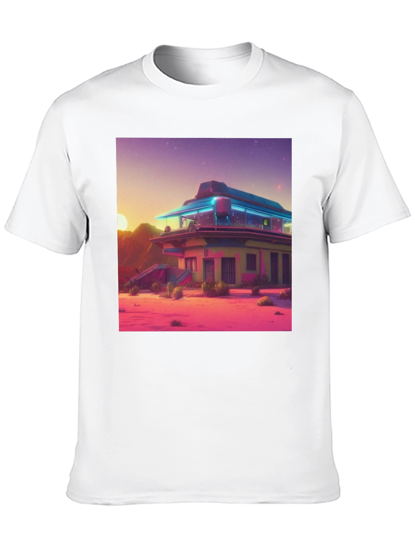 Retro Desert Diner Graphic Tee - Black
