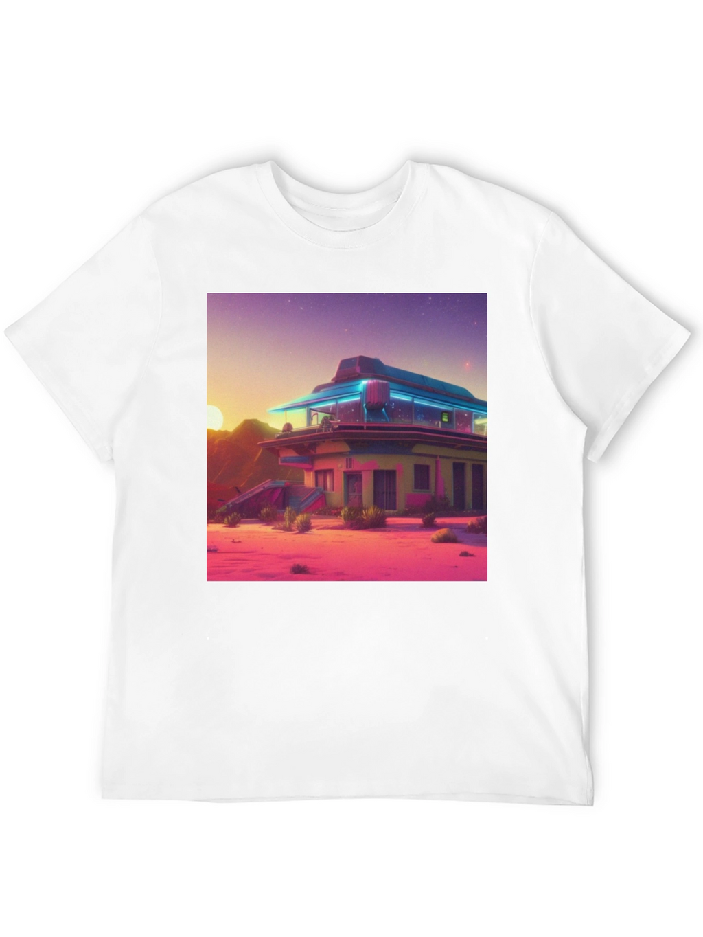 Retro Desert Diner Graphic Tee - Black