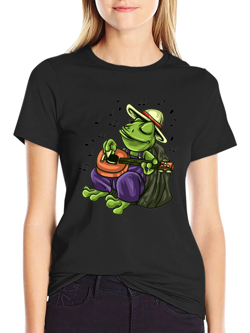 Cool Frog Musician Graphic T-Shirt