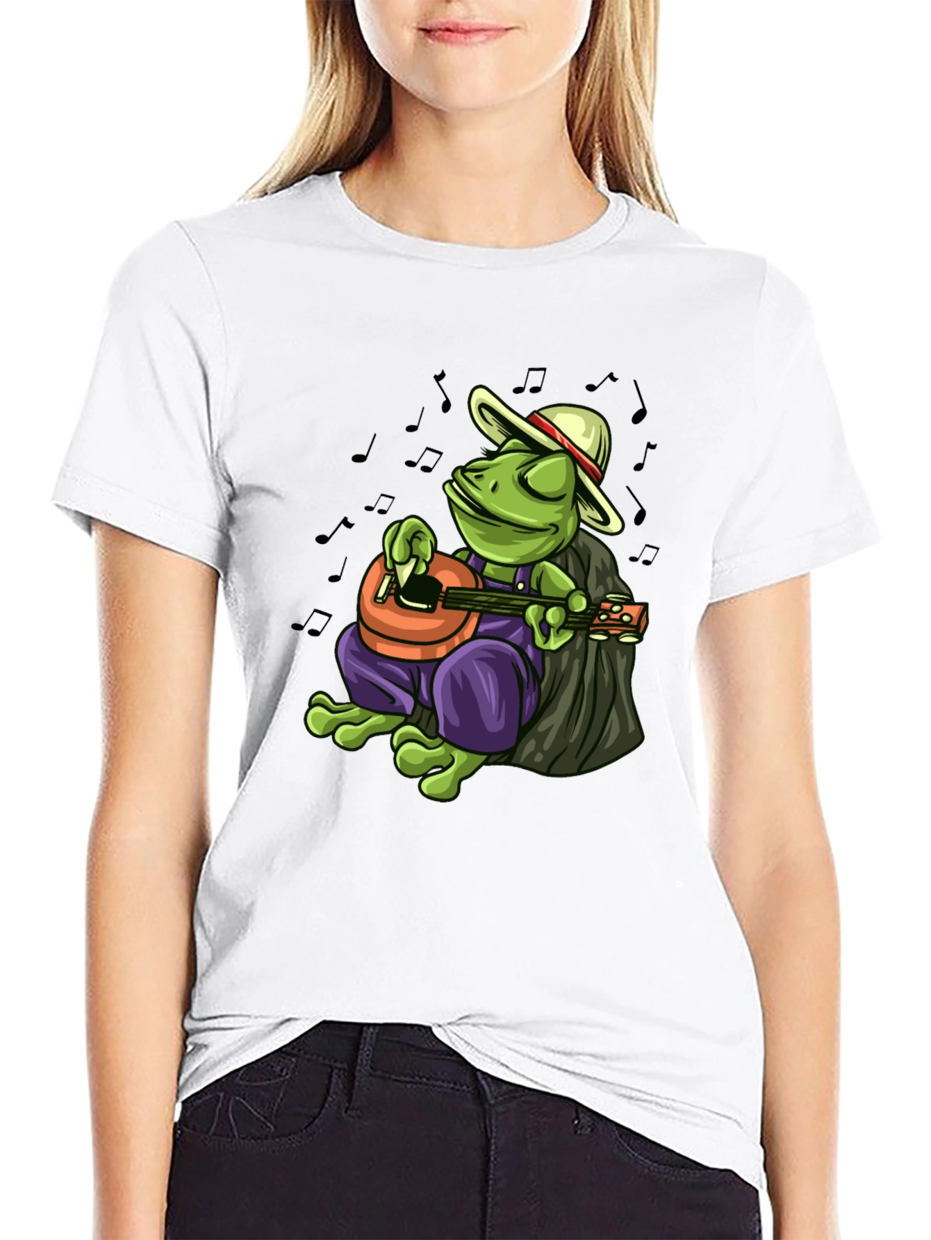 Cool Frog Musician Graphic T-Shirt