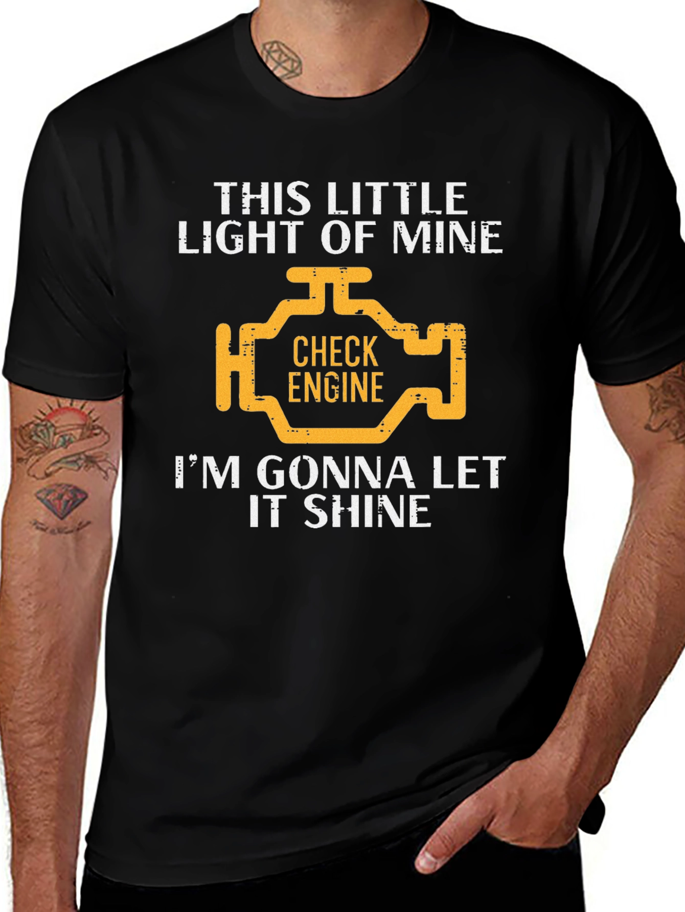 Check Engine Light Graphic T-Shirt - Let It Shine!