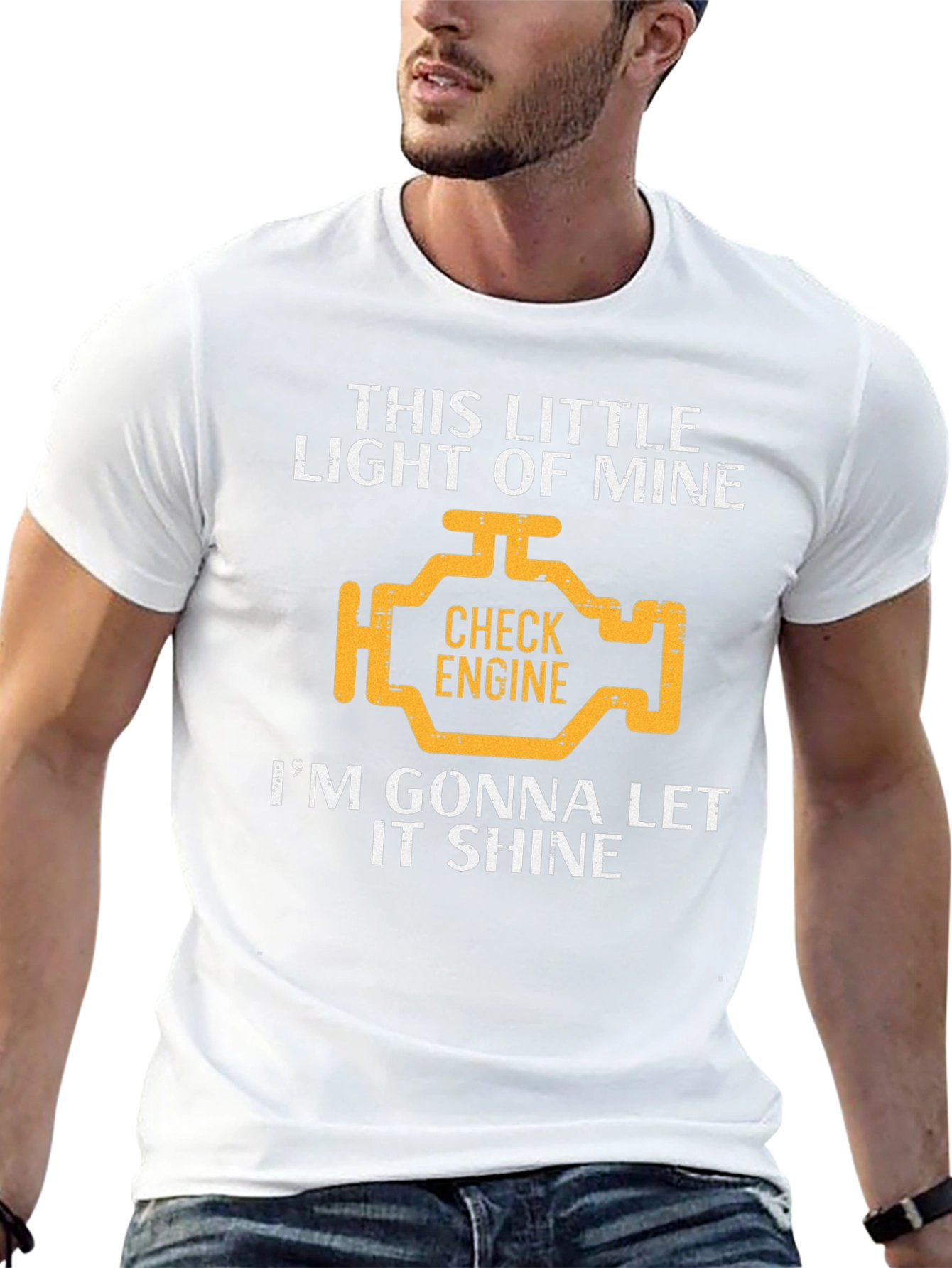 Check Engine Light Graphic T-Shirt - Let It Shine!