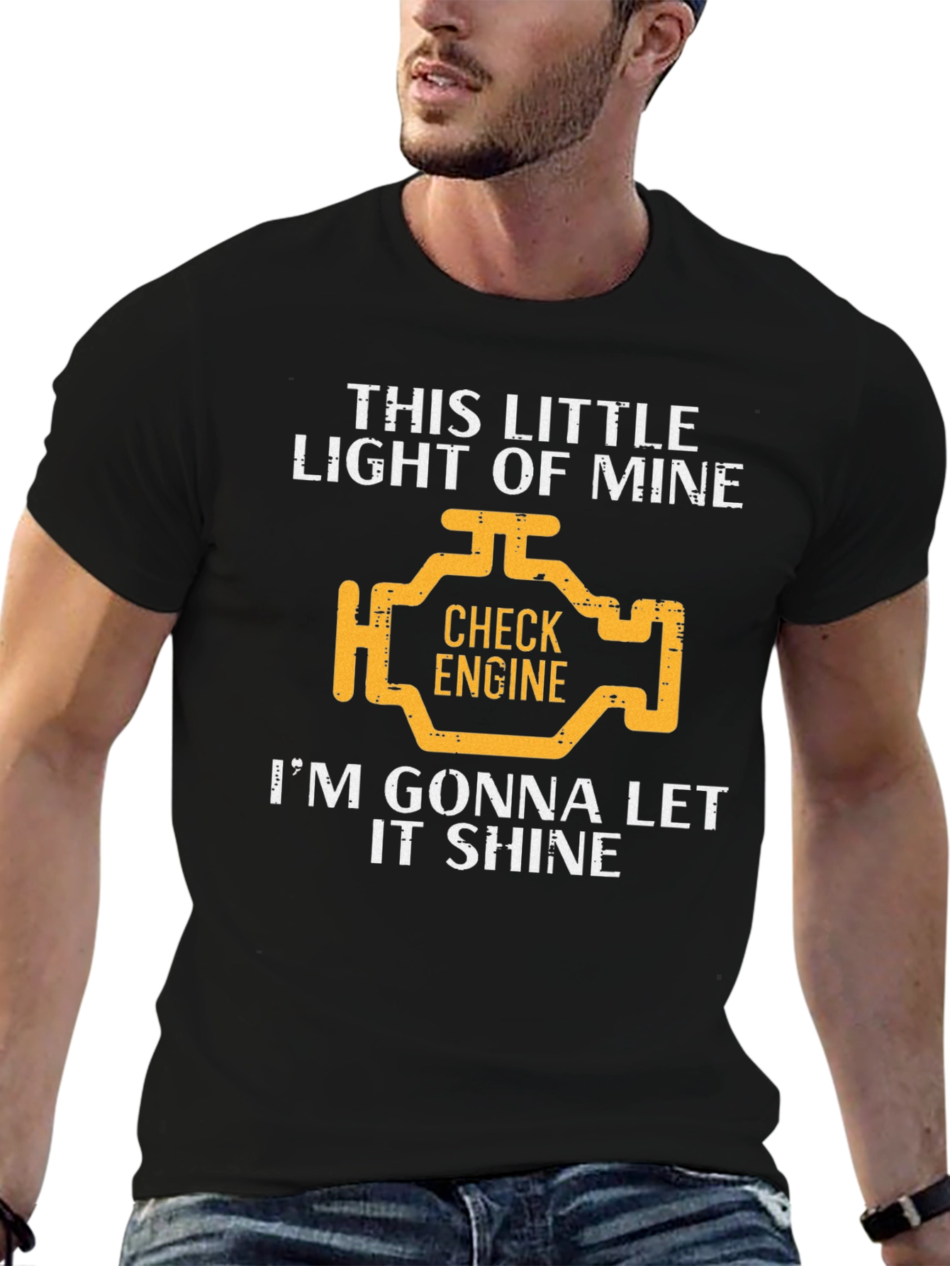 Check Engine Light Graphic T-Shirt - Let It Shine!