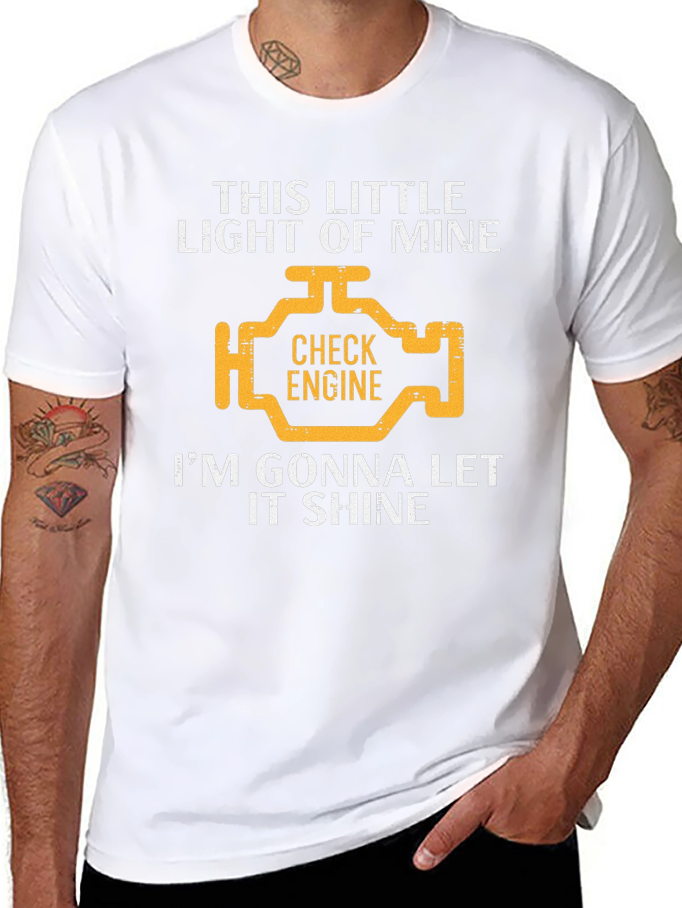 Check Engine Light Graphic T-Shirt - Let It Shine!