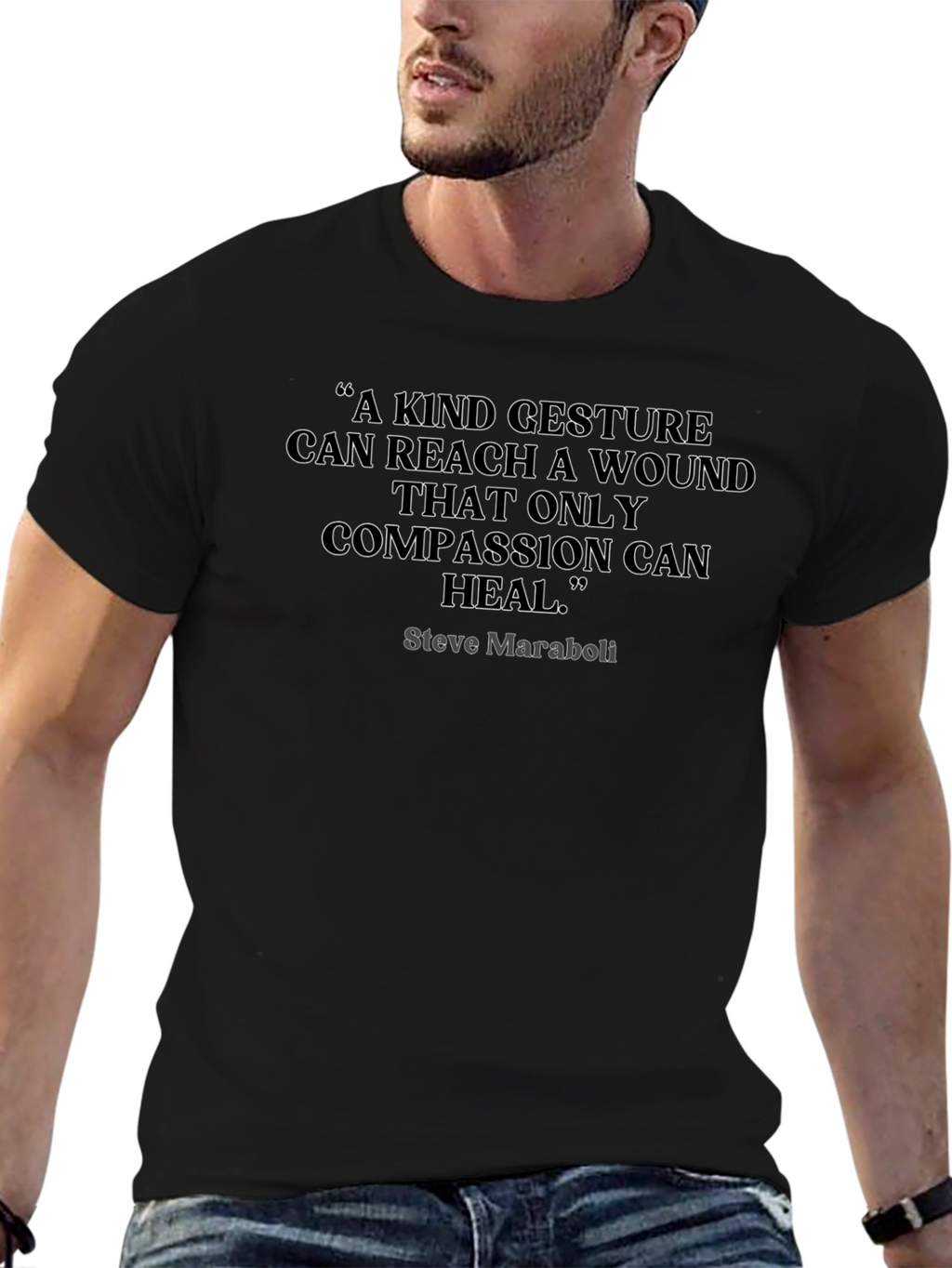 Compassion Quote Graphic Tee - Black