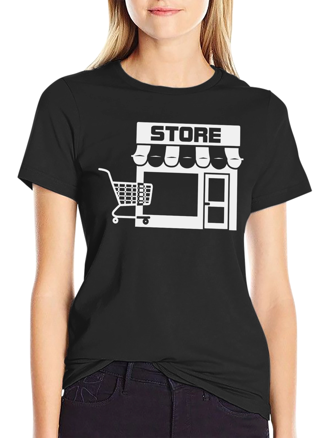 Storefront Graphic Tee - Black Cotton Blend