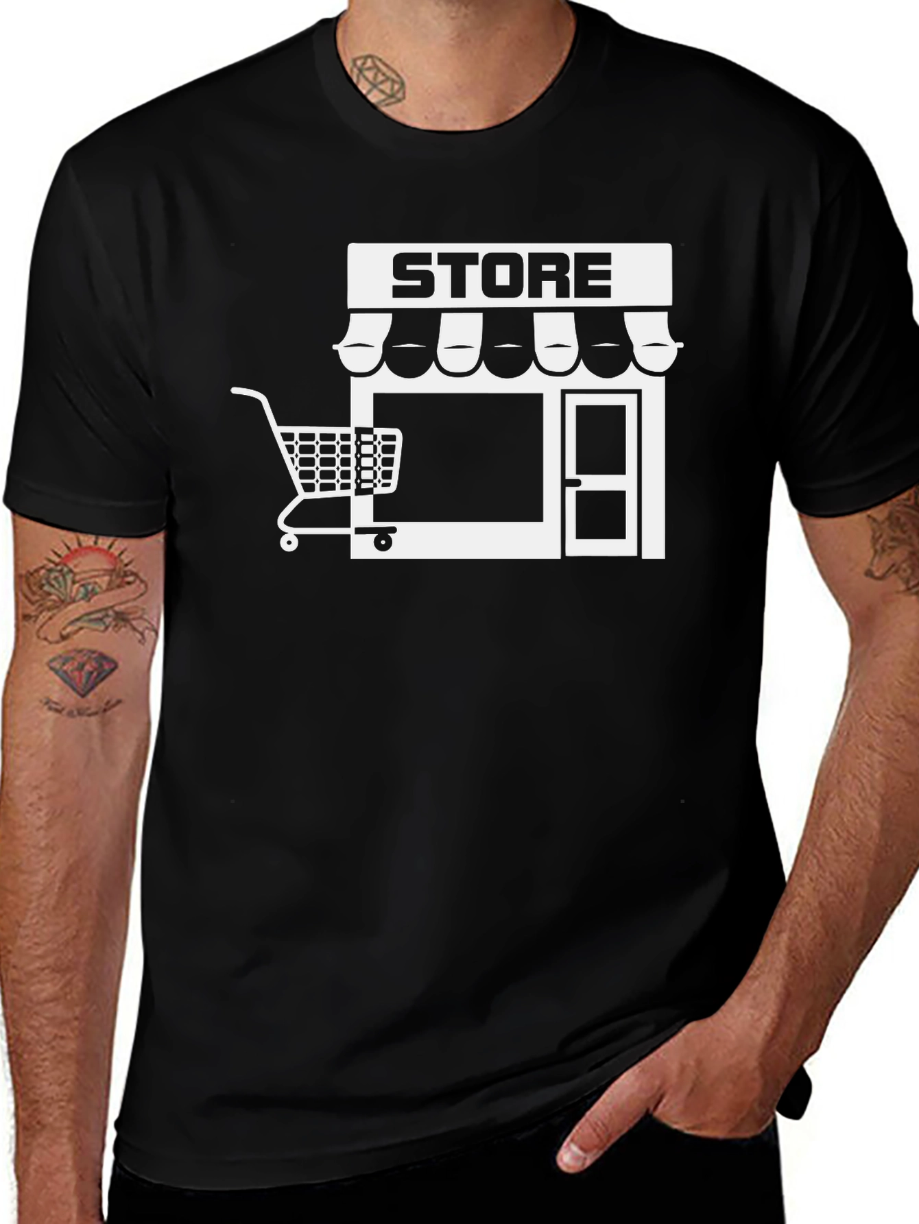 Storefront Graphic Tee - Black Cotton Blend