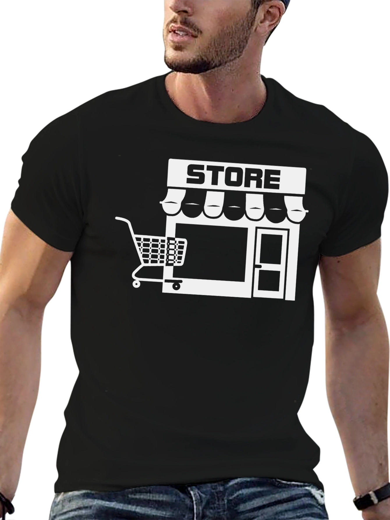 Storefront Graphic Tee - Black Cotton Blend