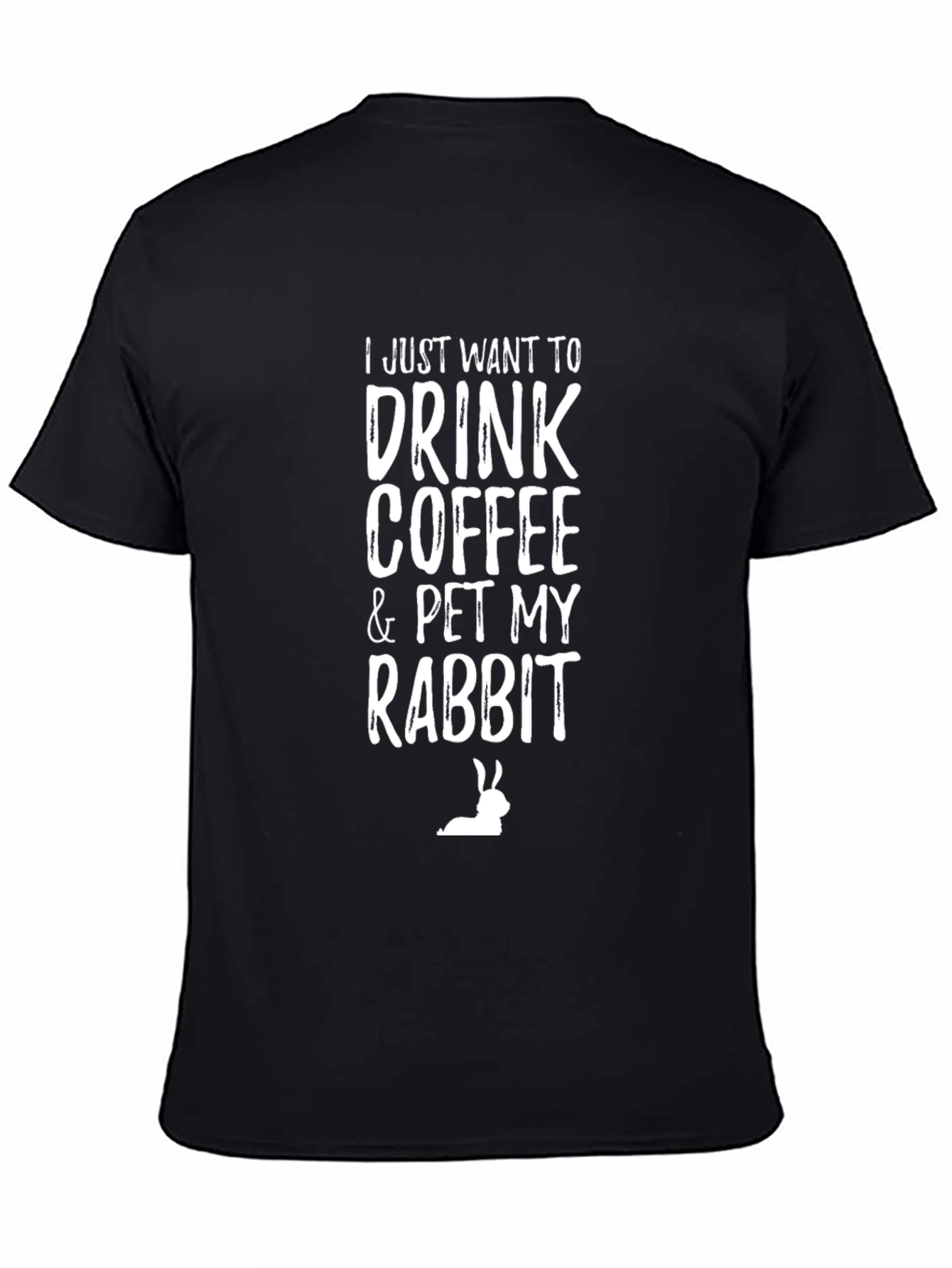 Coffee & Rabbit T-Shirt - Black Graphic Tee