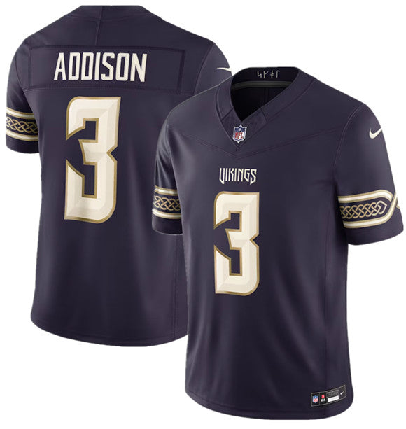 Men's Minnesota Vikings #3 Jordan Addison Deep Purple 2026 F.U.S.E. Rivalries Collection Limited Football Stitched Jersey