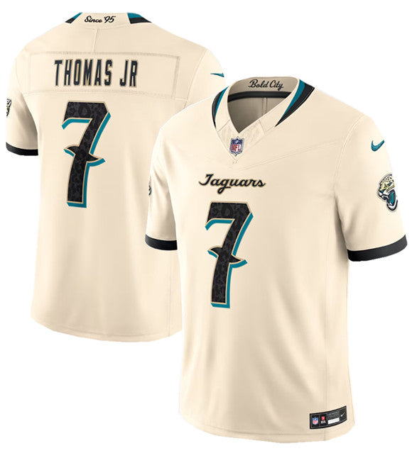 Men's Jacksonville Jaguars #7 Brian Thomas Jr. Cream 2026 F.U.S.E. Rivalries Collection Limited Football Stitched Jersey