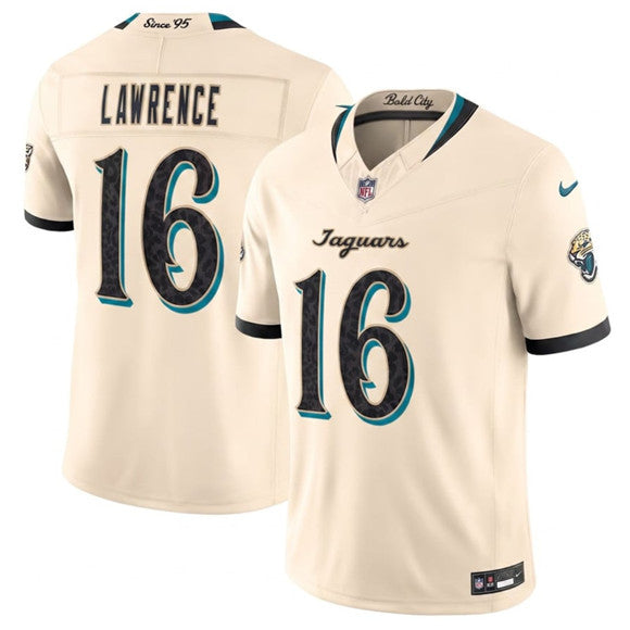 Men's Jacksonville Jaguars #16 Trevor Lawrence Cream 2026 F.U.S.E. Rivalries Collection Limited Football Stitched Jersey