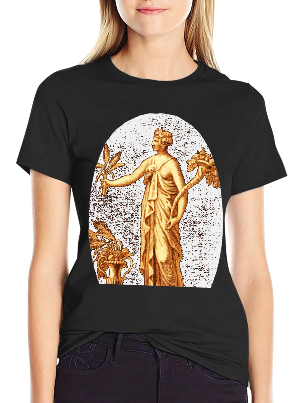 Ancient Goddess Graphic Tee - Black